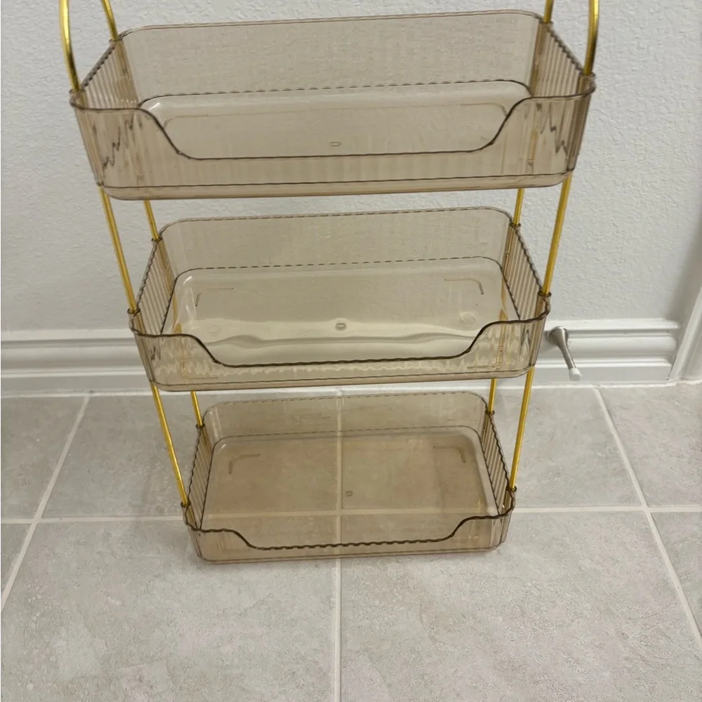 Gold Metal Bathroom Organizer Shelf
